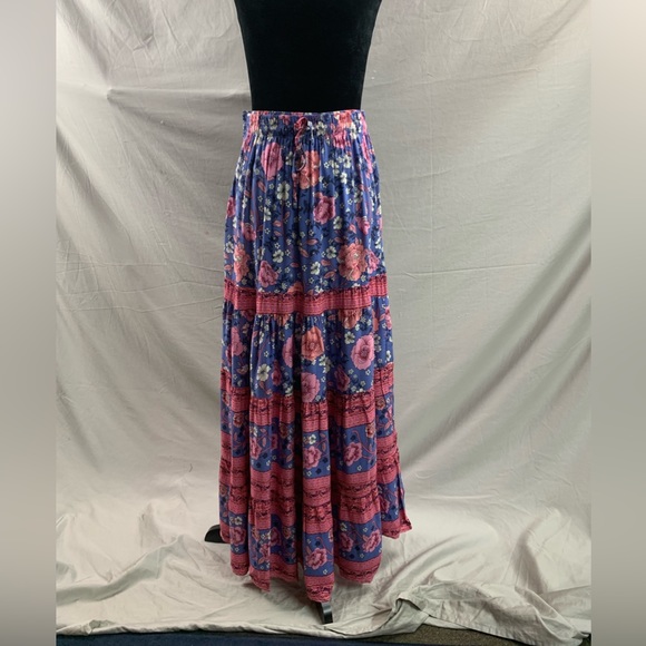 Boho Floral Print Drawstring Waist Skirt - Picture 6 of 10